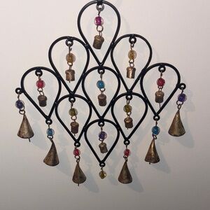 Colorful Beaded Metal Wall Hanging/ wind chime